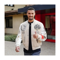 AC Milan Off White Varsity Jacket White Varsity Jacket